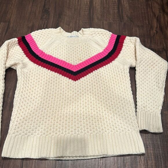 SALE! Milly Cream Wool Knit Sweater, Size Small - Picture 3 of 12